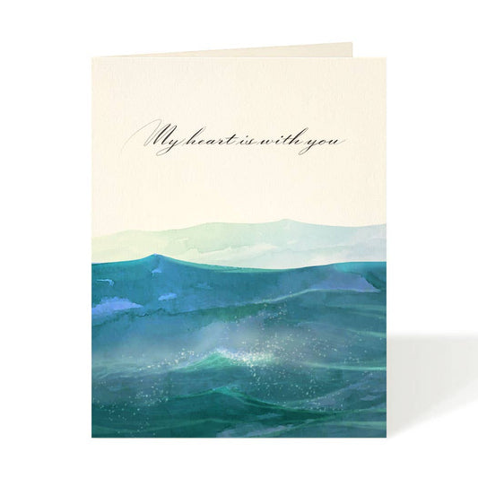 My heart is with you - Ocean Sympathy Card