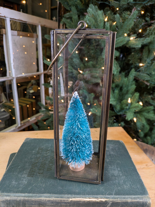 Brass & Glass Lantern (with bottle tree)